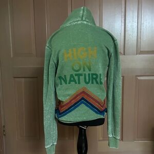 Aviator Nation Green Hoodie with Multicolor Chevron